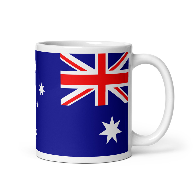 Australia Flag White Ceramic Glossy Coffee Mug