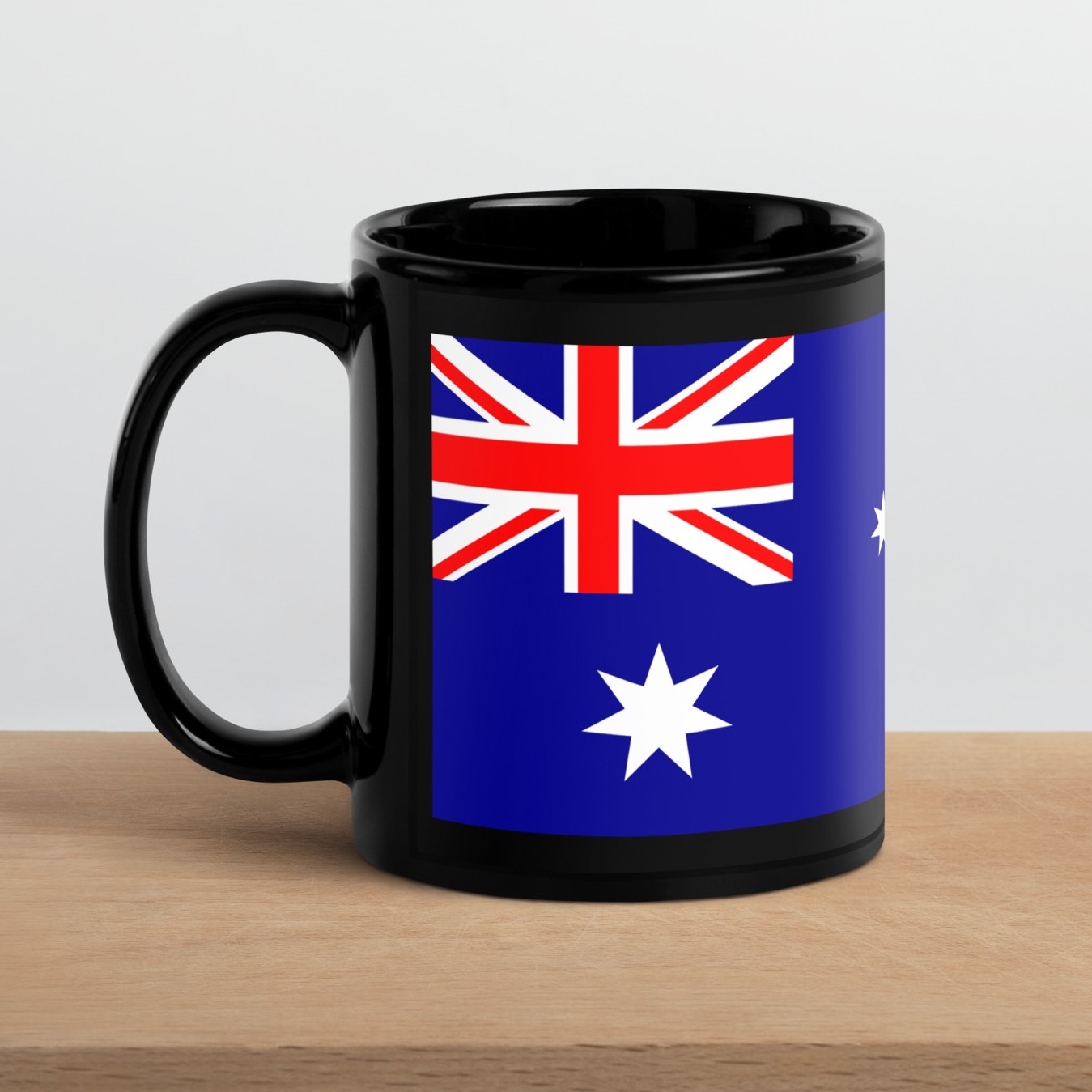 Australia Flag Black Ceramic Glossy Coffee Mug