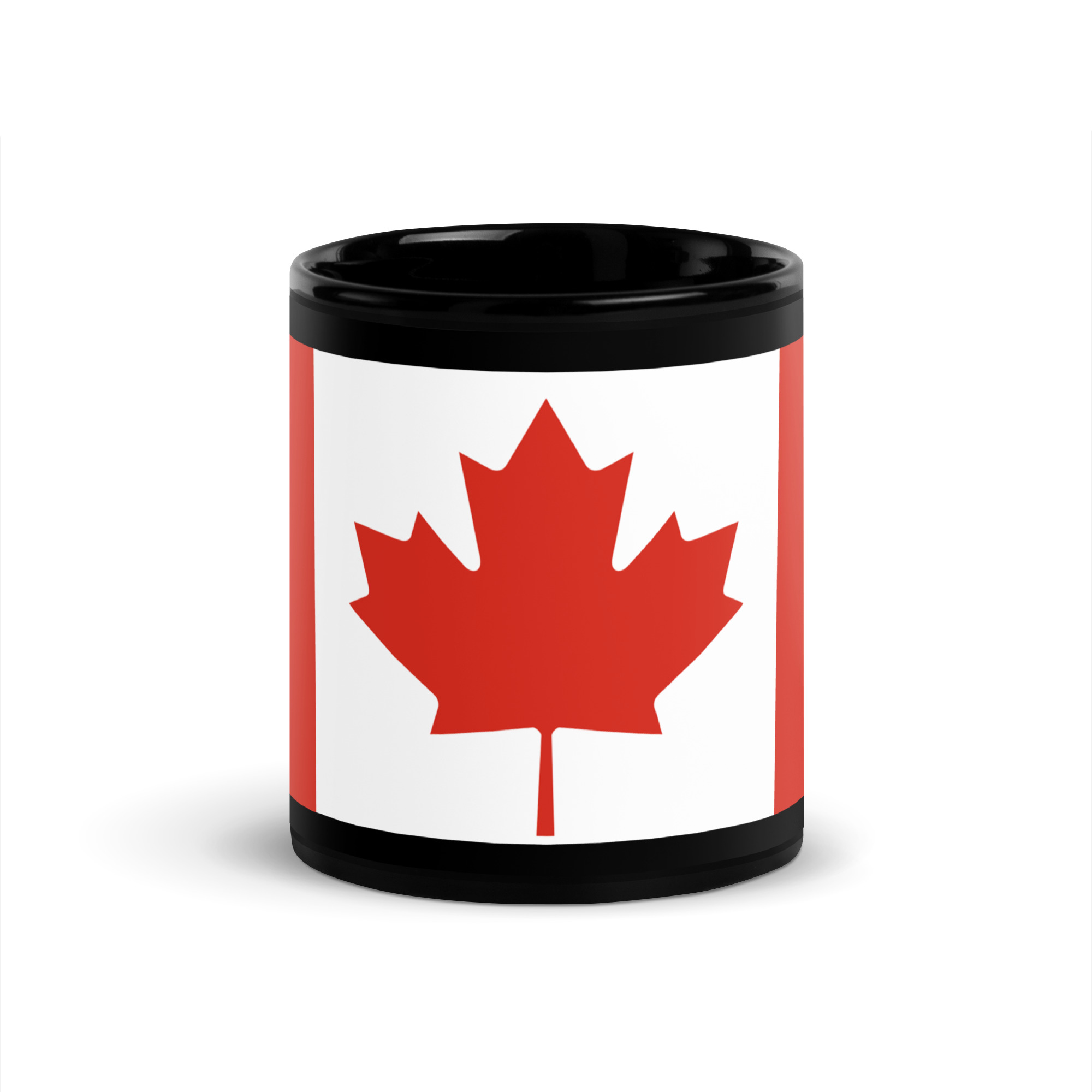 Canada Flag Black Ceramic Glossy Coffee Mug