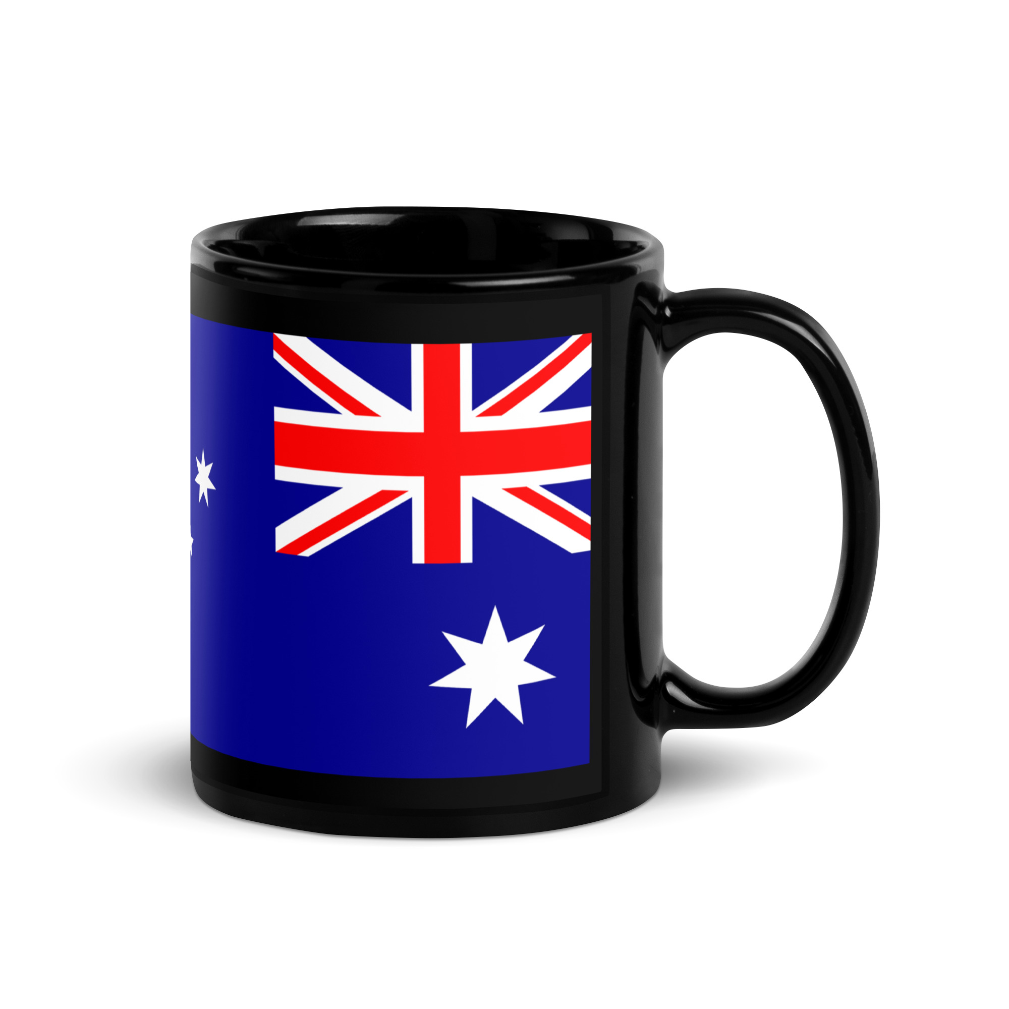 Australia Flag Black Ceramic Glossy Coffee Mug