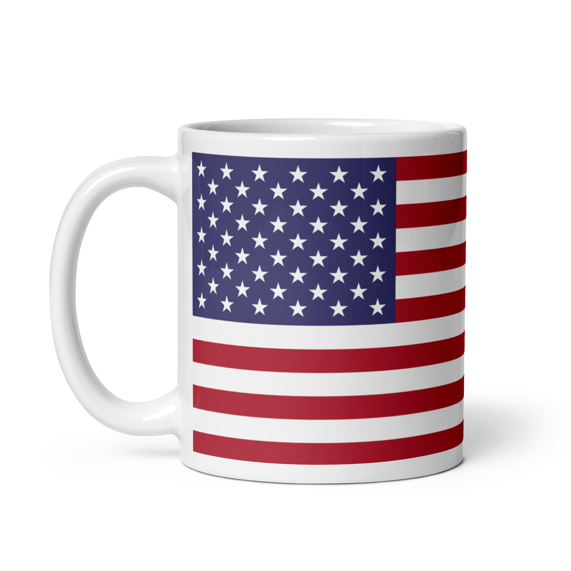 United States Flag White Ceramic Glossy Coffee Mug