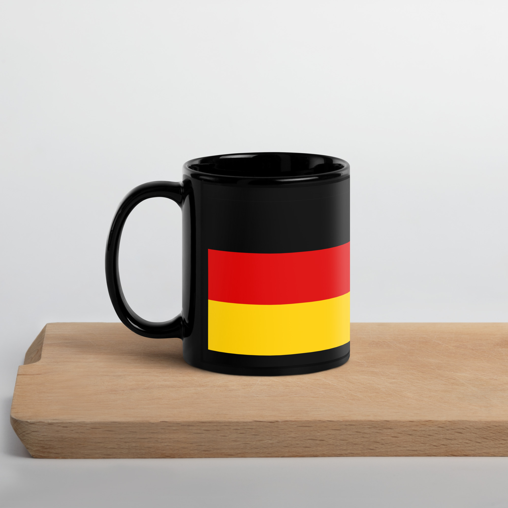 Germany Flag Black Ceramic Glossy Coffee Mug