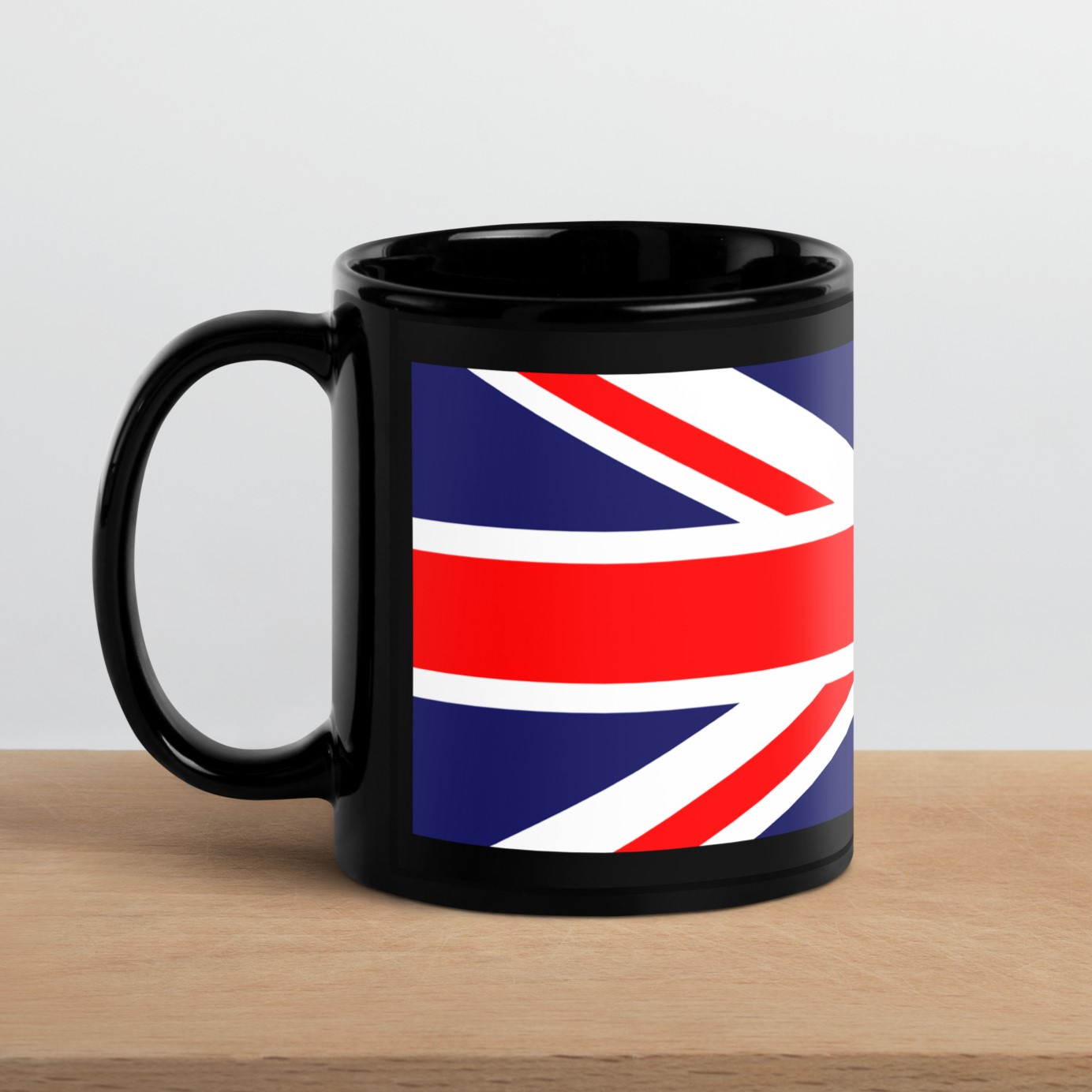 United Kingdom British Flag Black Ceramic Glossy Coffee Mug