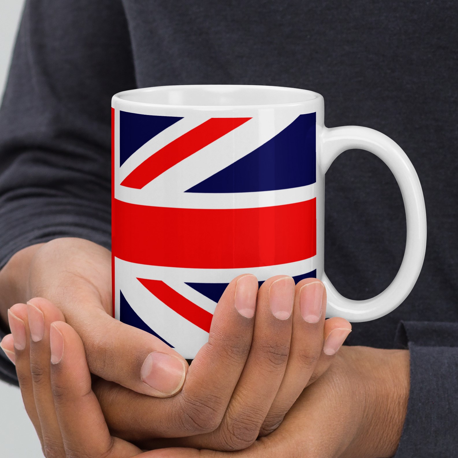 United Kingdom British Flag White Ceramic Glossy Coffee Mug