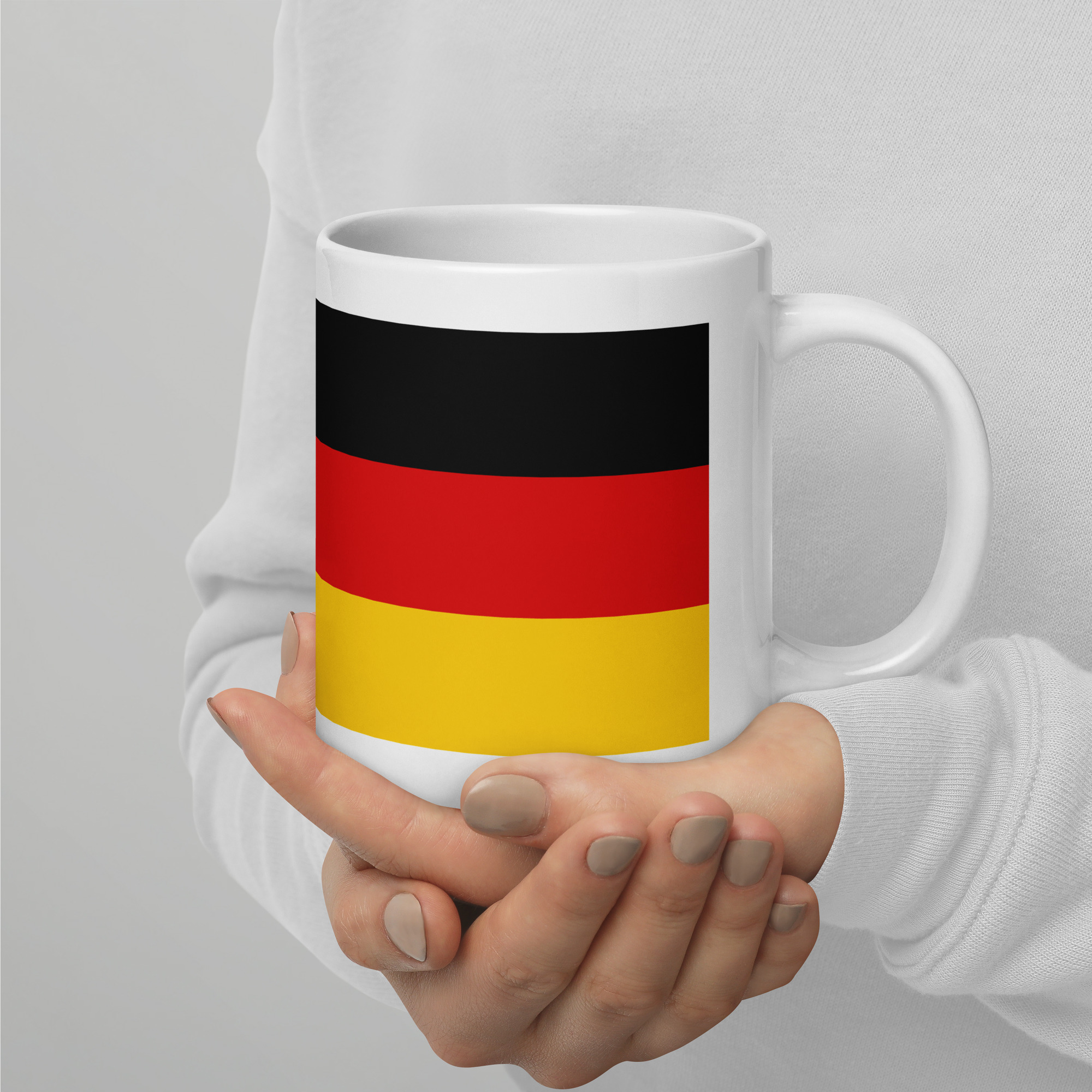 Germany Flag White Ceramic Glossy Coffee Mug
