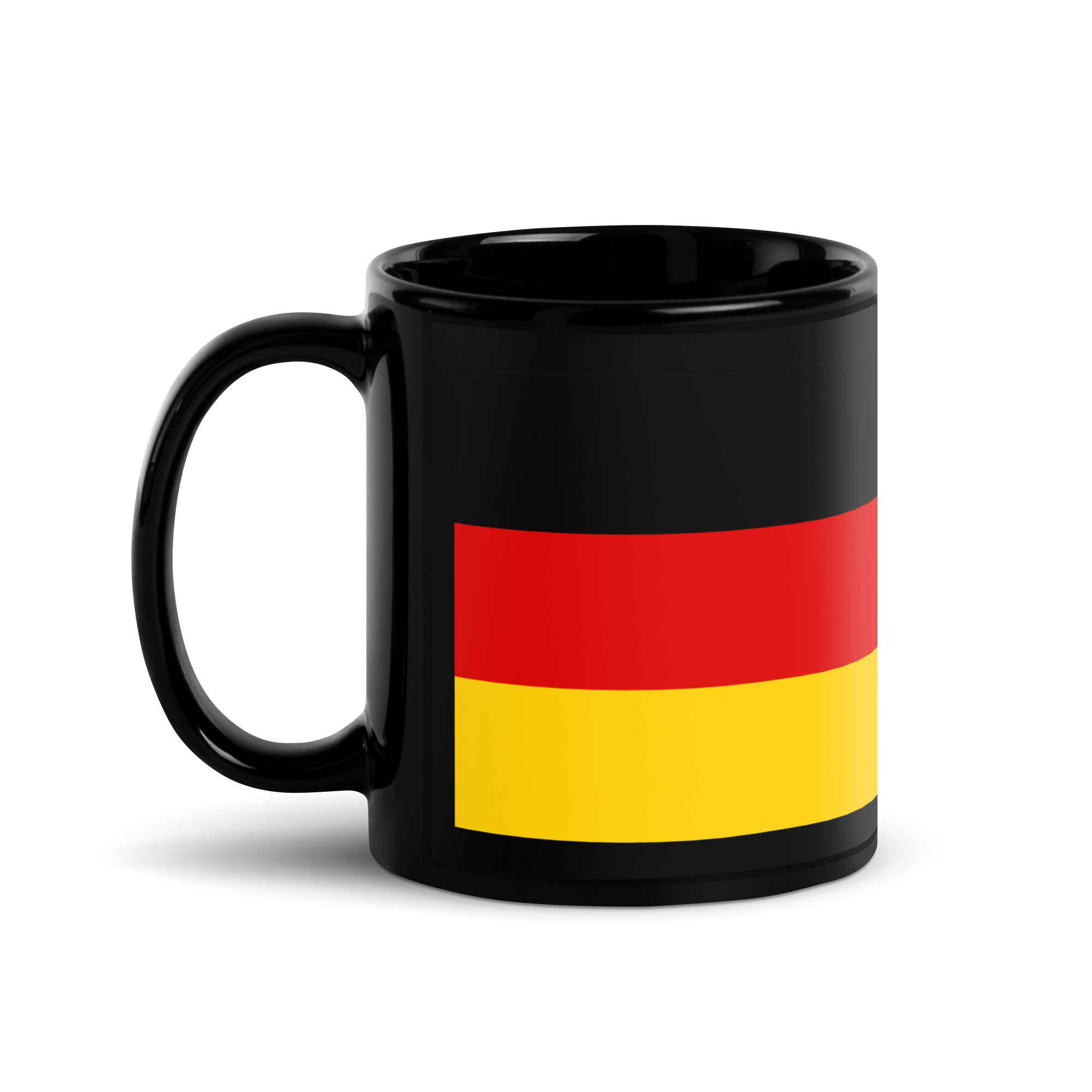 Germany Flag Black Ceramic Glossy Coffee Mug