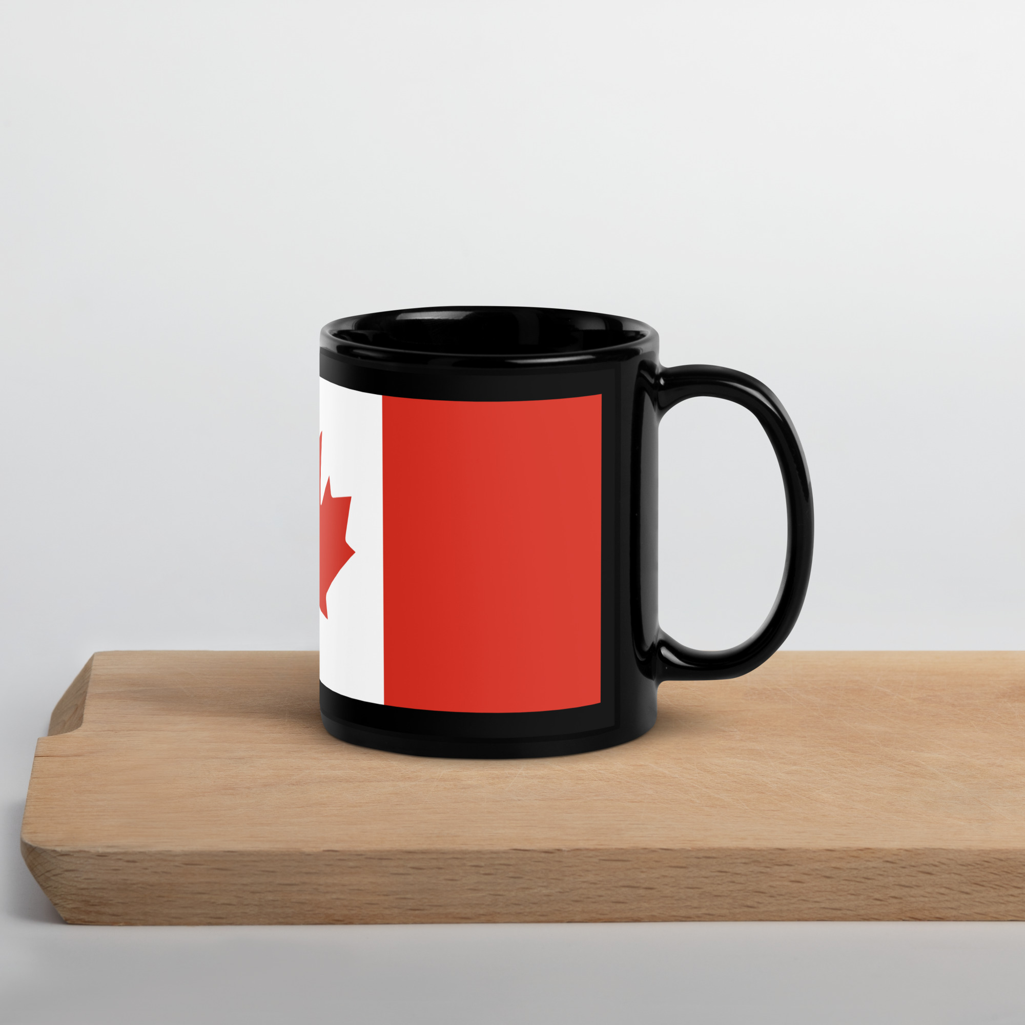 Canada Flag Black Ceramic Glossy Coffee Mug