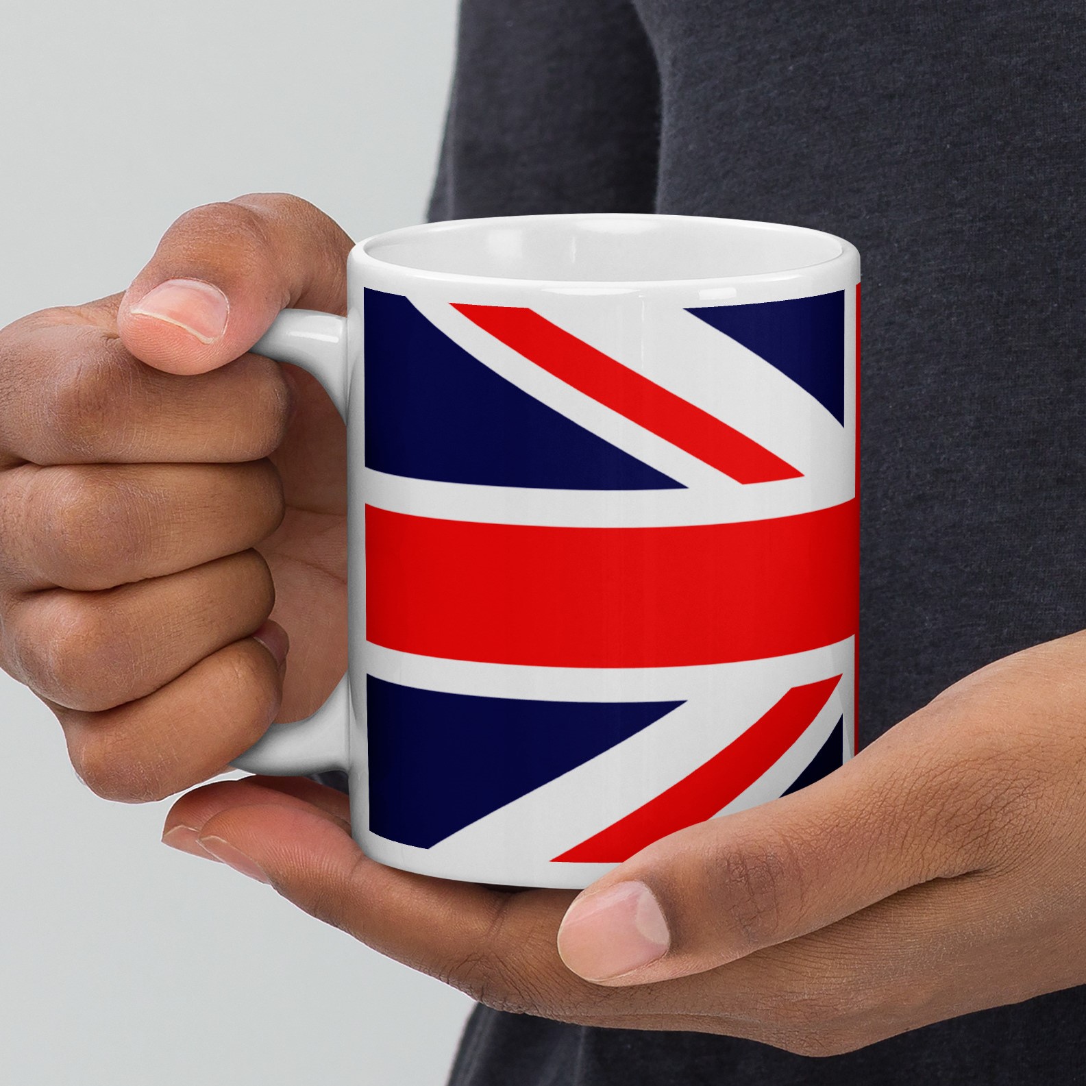 United Kingdom British Flag White Ceramic Glossy Coffee Mug