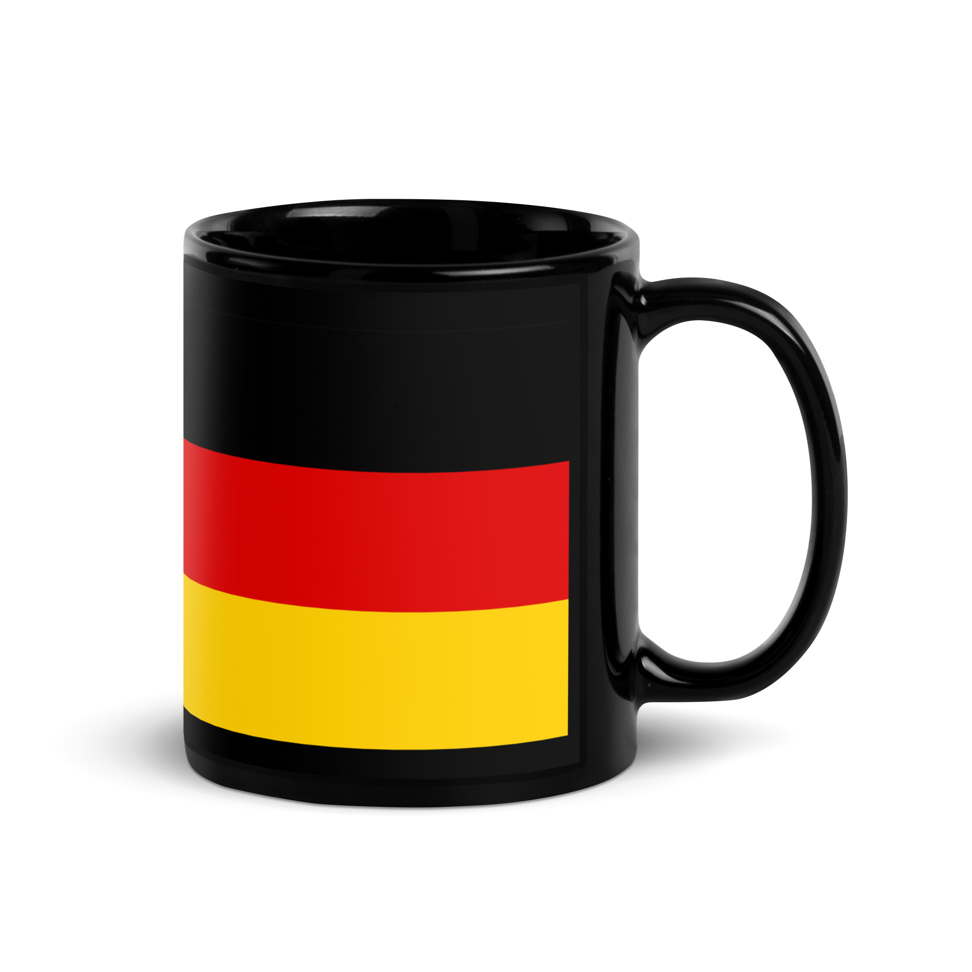 Germany Flag Black Ceramic Glossy Coffee Mug