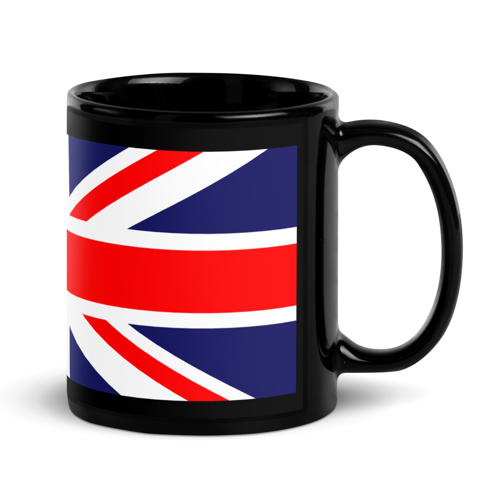 United Kingdom British Flag Black Ceramic Glossy Coffee Mug