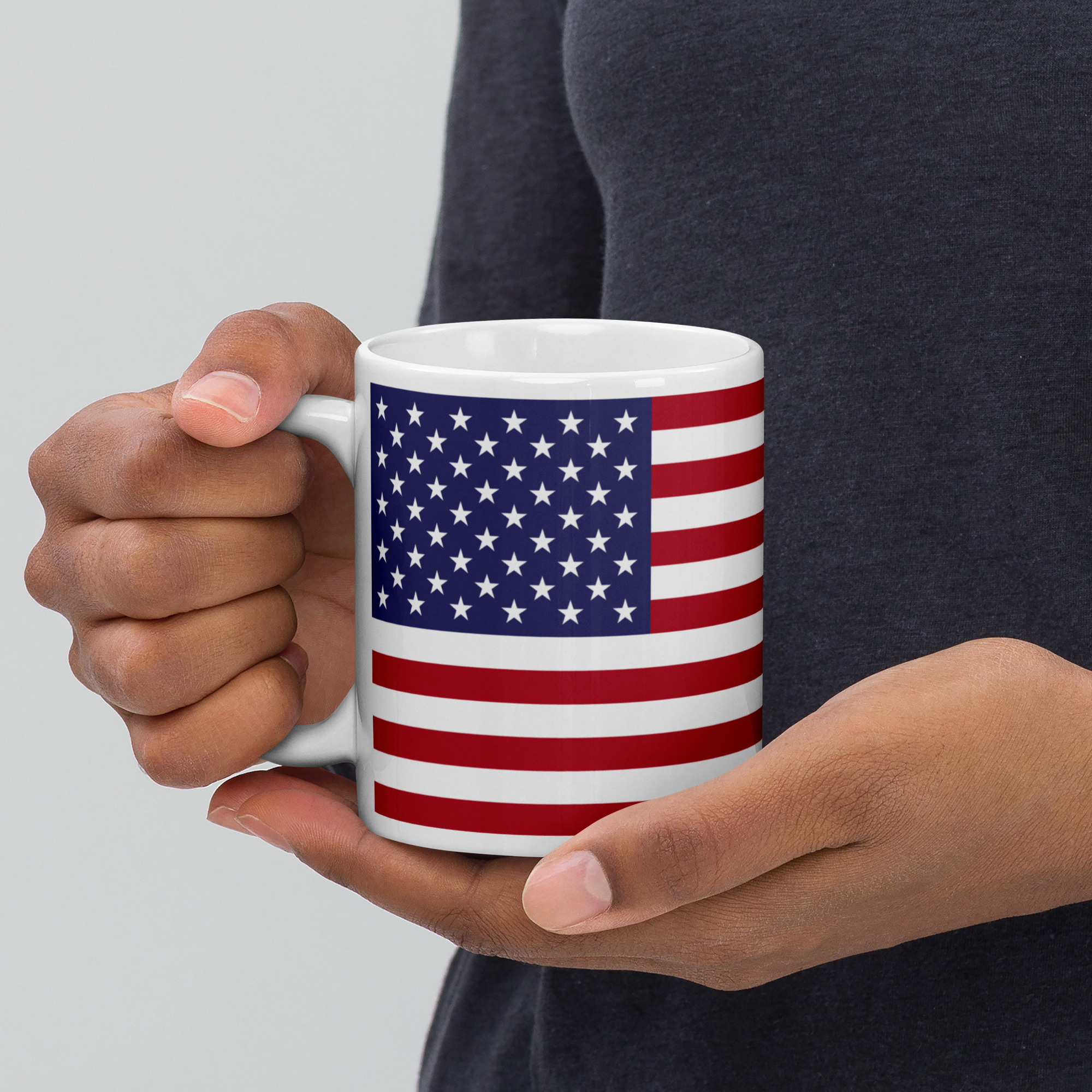 United States Flag White Ceramic Glossy Coffee Mug