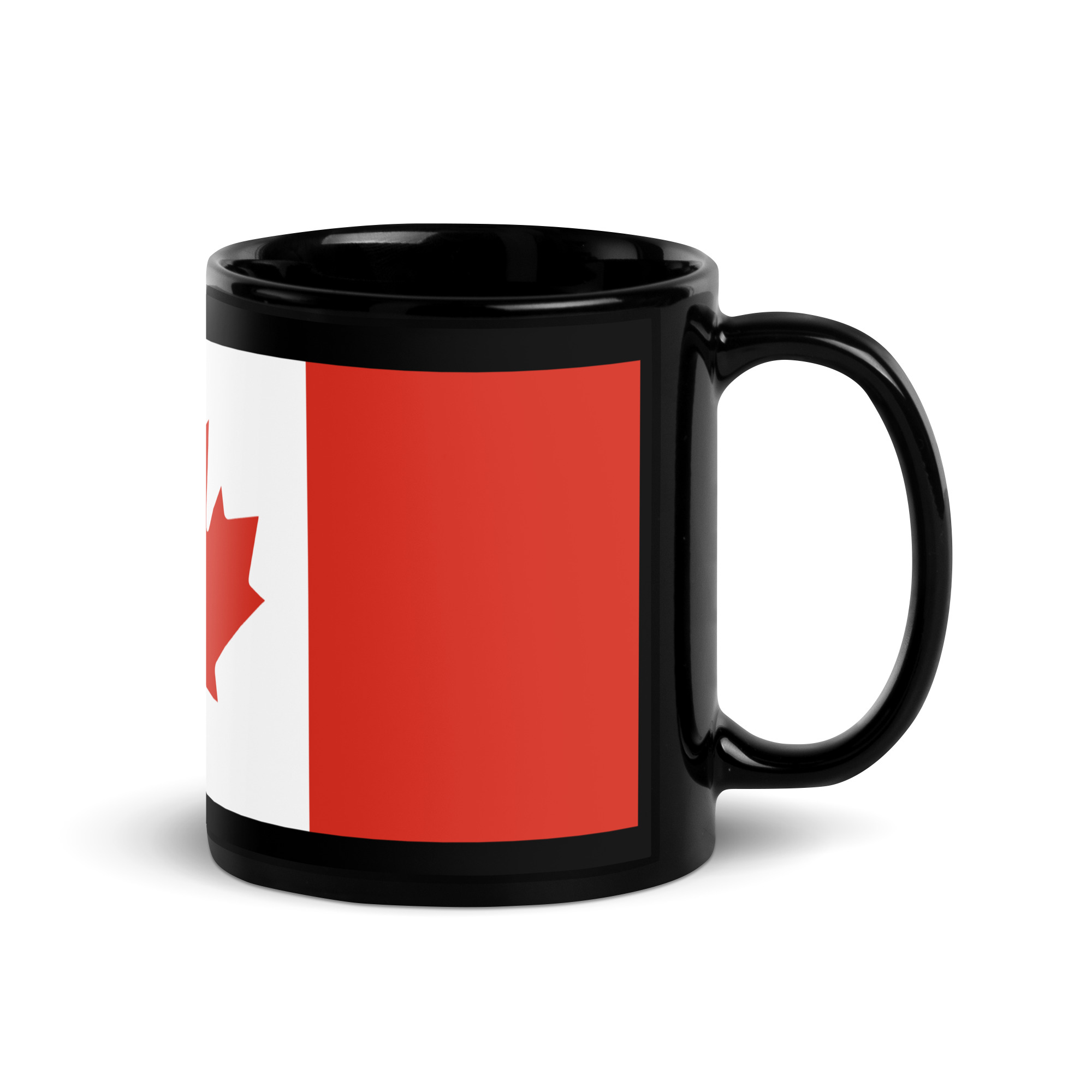 Canada Flag Black Ceramic Glossy Coffee Mug