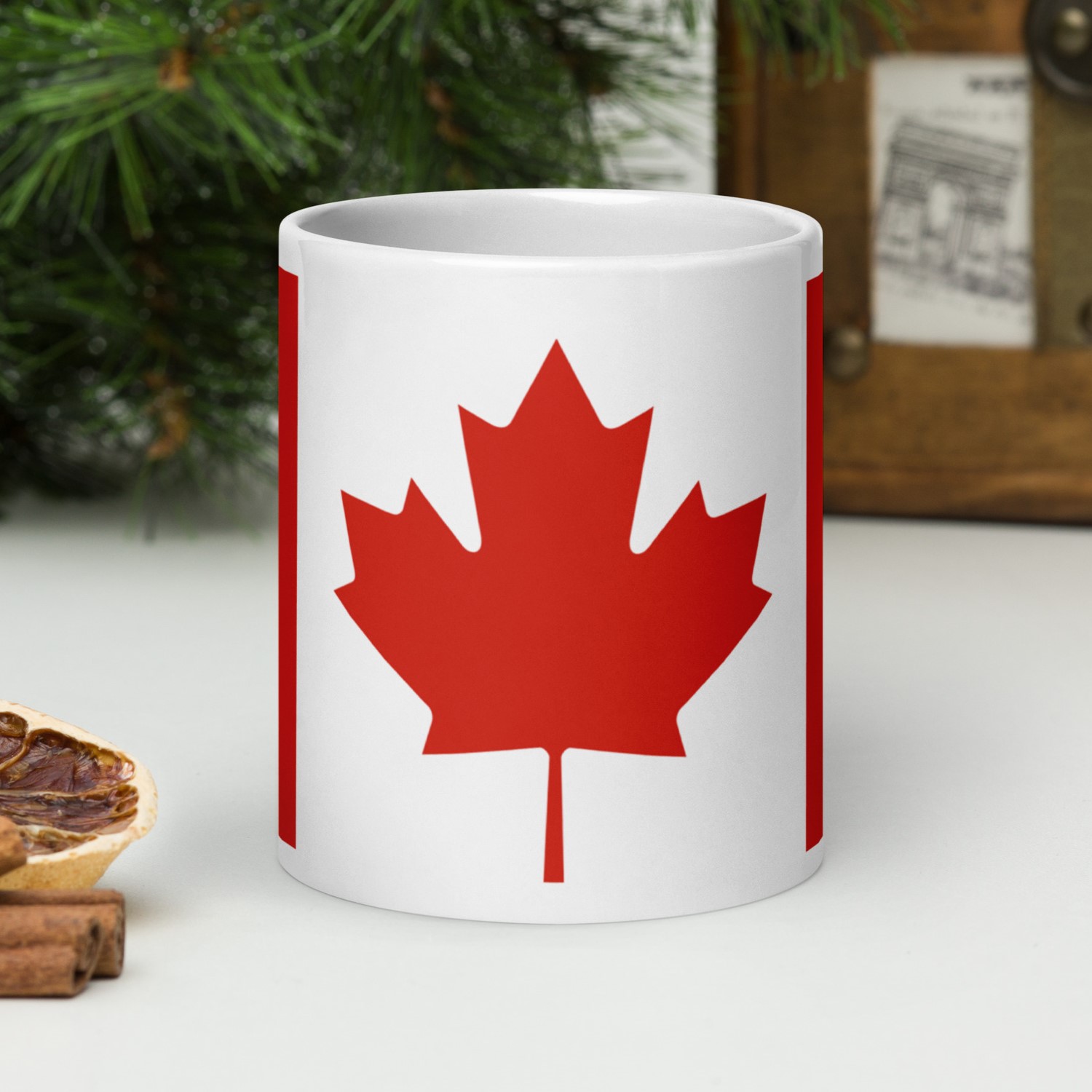 Canada Flag White Ceramic Glossy Coffee Mug
