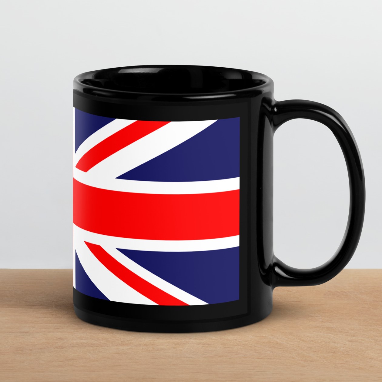 United Kingdom British Flag Black Ceramic Glossy Coffee Mug