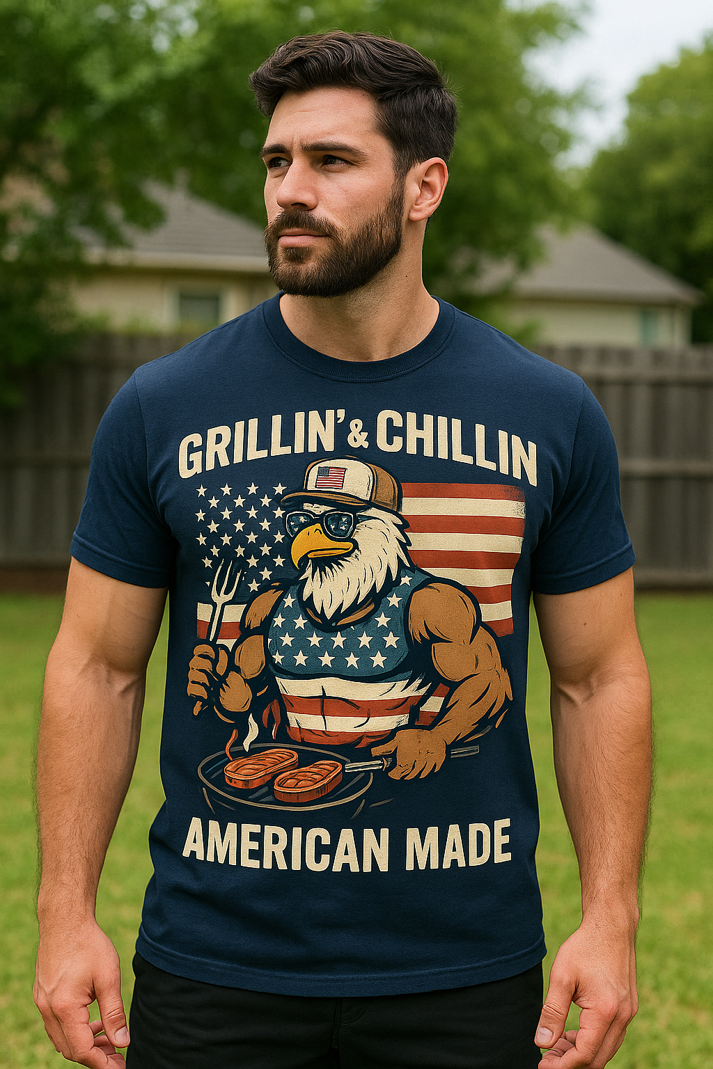 Grillin' and Chillin American Made Premium Tee