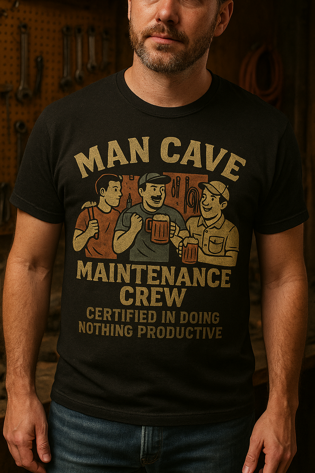 Man Cave Premium Tri-Blend T-Shirt