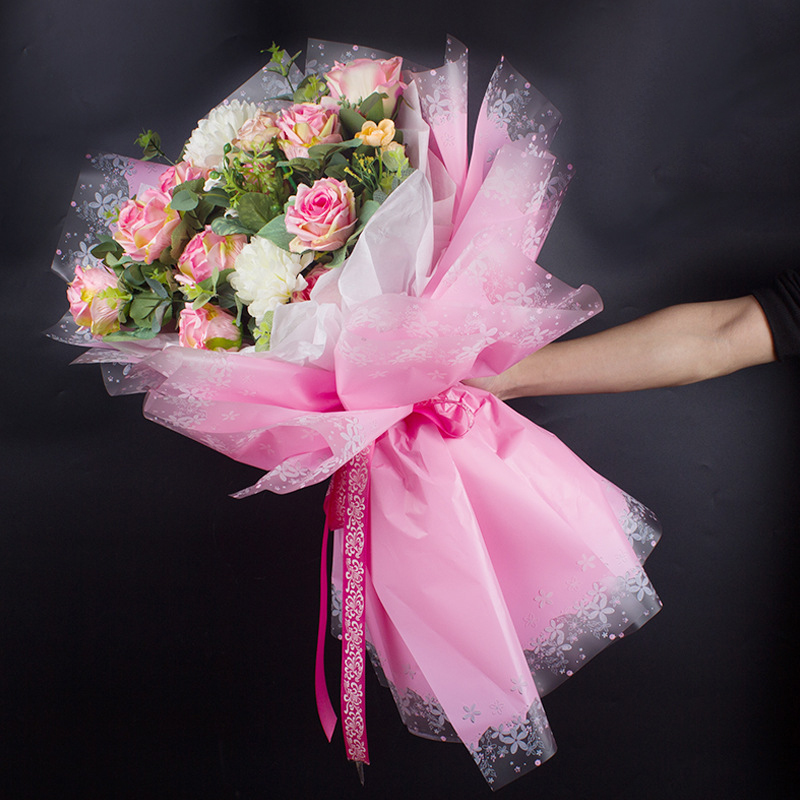 Butterfly color paper waterproof fresh flower wrapping paper Valentine's Day bouquet gift wrapping paper printing matte Korean plain paper wholesale