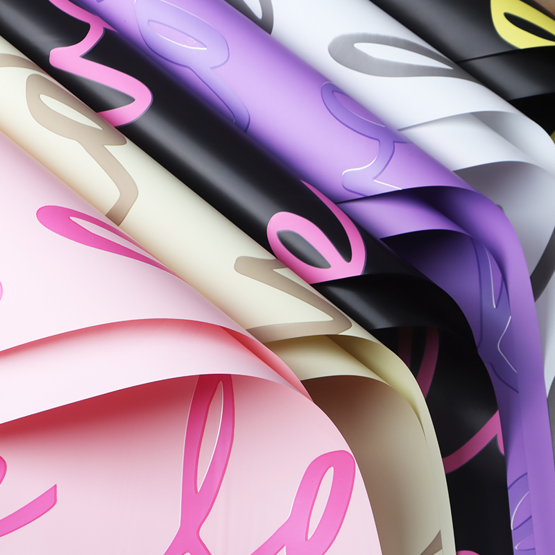 Big LOVE feather paper flower wrapping paper plastic film DIY handmade gift paper flower shop flower art materials