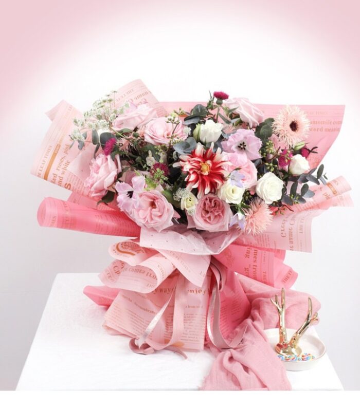 Hansu English newspaper flower wrapping paper wrapping paper plastic opp gift flower shop flower art materials wholesale Decorative Wrapping Paper Sheets