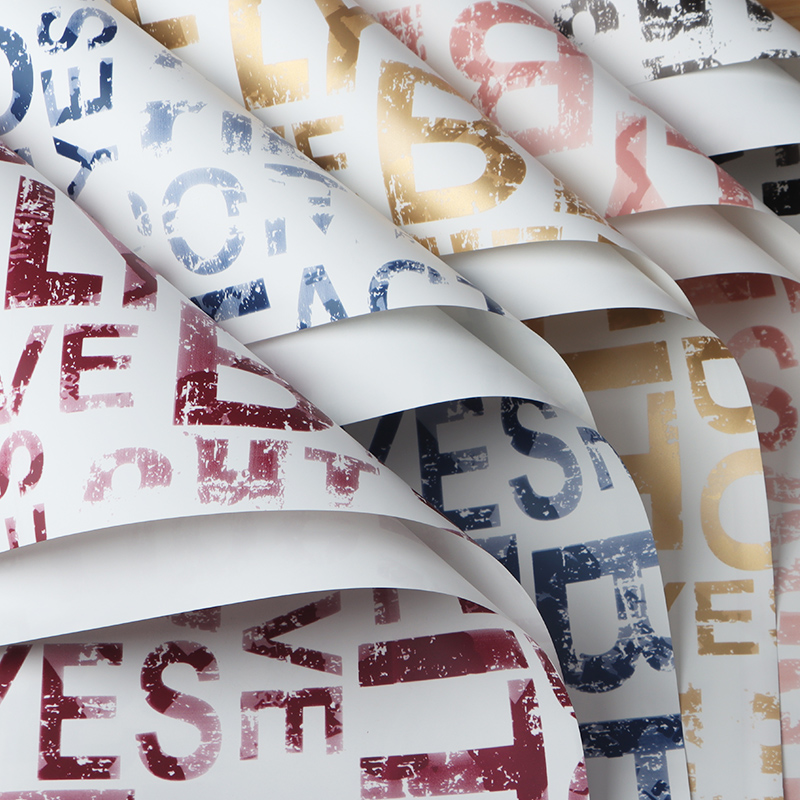 Vintage English flower wrapping paper bouquet wrapping paper Christmas Eve apple wrapping paper waterproof Ouya paper