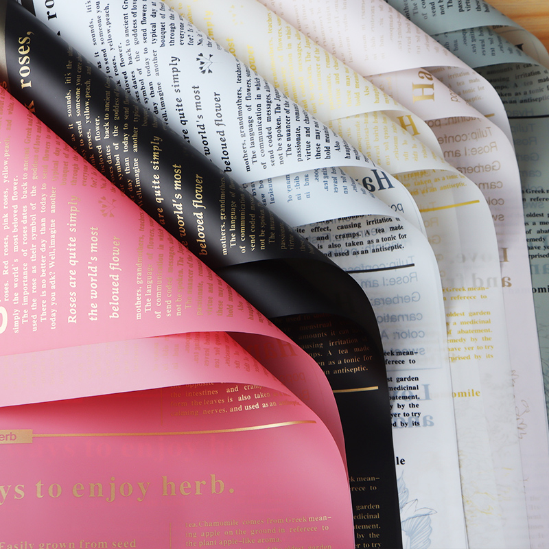 Hansu English newspaper flower wrapping paper wrapping paper plastic opp gift flower shop flower art materials wholesale Decorative Wrapping Paper Sheets