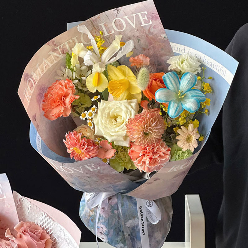 Sicily Flowers Wrapping Paper Material Gift Bouquet Wrapping Paper Dream Garden Atmosphere Oil Painting Newspaper Kraft Paper Romantic Landscape Posters