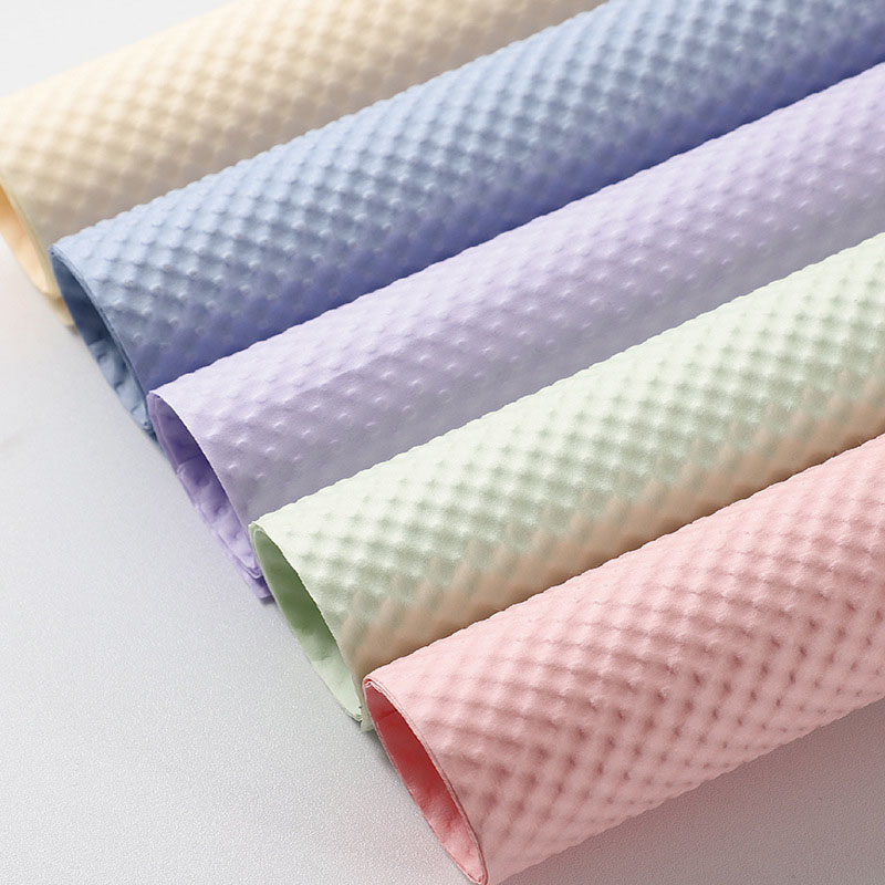 Colored Glazed Embossed Paper New Style Fenghua 3D Embossed Paper Flowers Gift Bouquet Wrapping Paper Hot Sale Wholesale