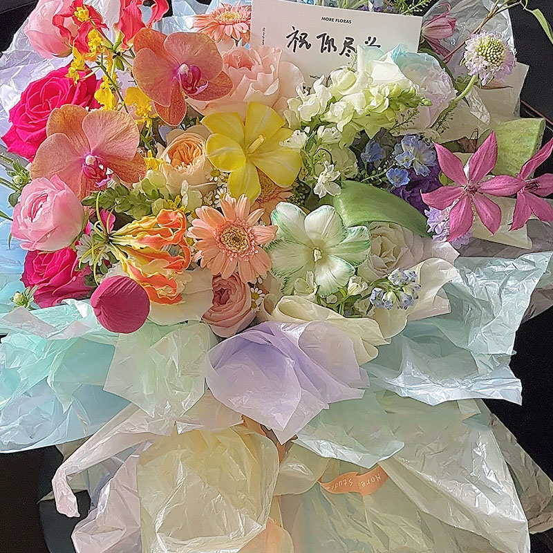 Flower wrapping paper 6 silk glass texture glass cup flower wrapping paper hand kneading paper flower shop wrapping paper color paper Colored Acrylic Rods