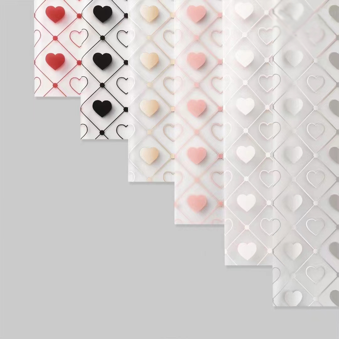 Love Launch Wrapping Paper Creative Valentine's Day Gift Wrapping Paper Exquisite Printing Gift Flower Shop Floral Material Heart Pattern Decorative Sheets