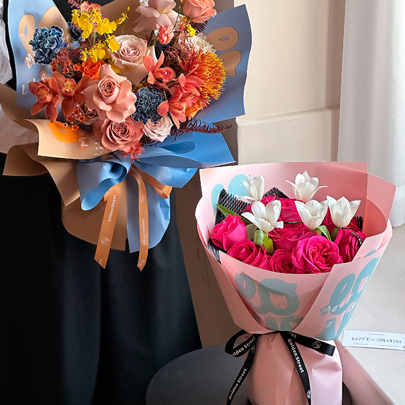 New style admirer waterproof Ouya paper fresh flower packing material flower shop floral art wrapping paper Colorful Decorative Posters