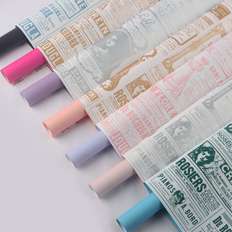 Flower wrapping paper Paris sweetheart paper wholesale waterproof floral material bouquet wrapping paper floral wrapping paper  Vintage Patterned Wrapping Paper Set
