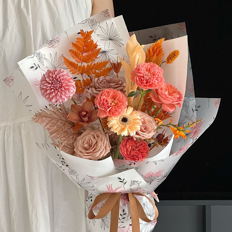  Norsa paper Pinellia flower wrapping paper plastic DIY handmade gift paper rose bouquet flower shop floral art Floral Pattern Sheer Curtains