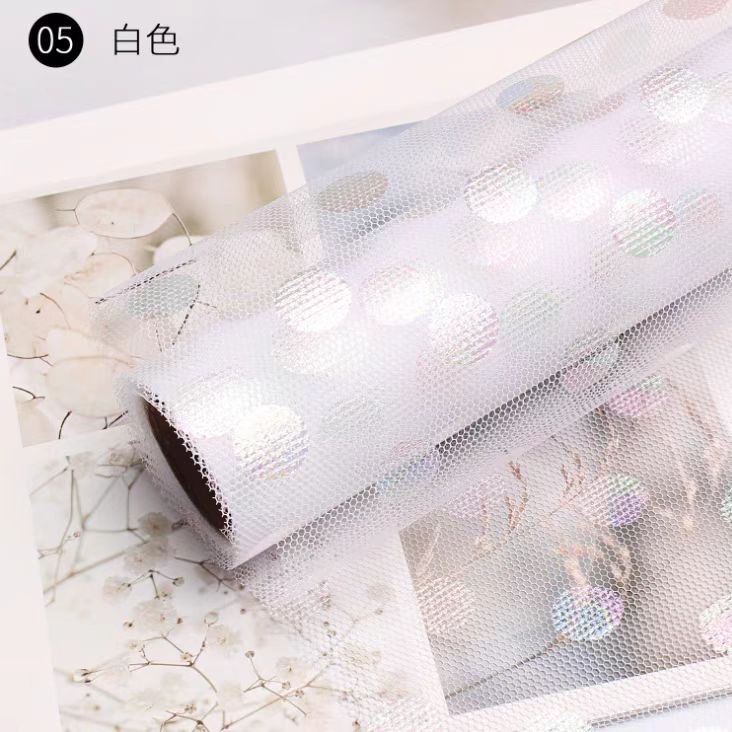 Wholesale Bouquet Packaging Mesh Flower Packaging Materials Florist Supplies Valentine's Day Floral Stamping Heart Love Mesh Elegant Pink Flower Bouquet 