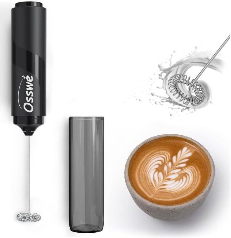 Osswe Premium Milk Frother battery operated with storage lid 