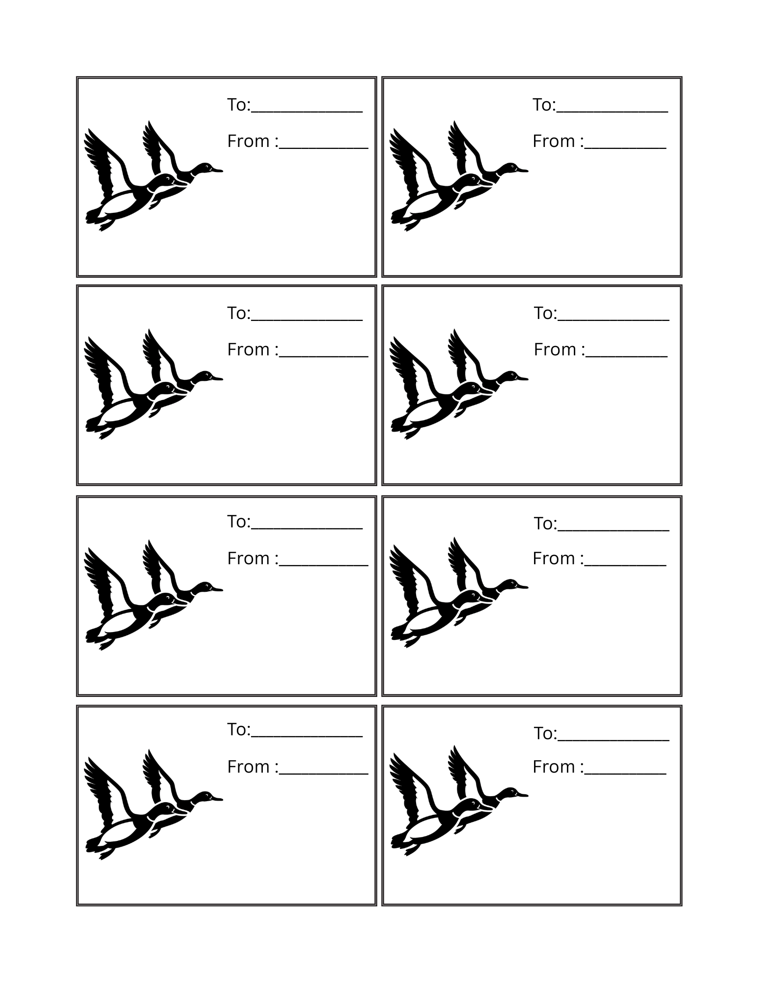 Duck Hunter Gift Tags