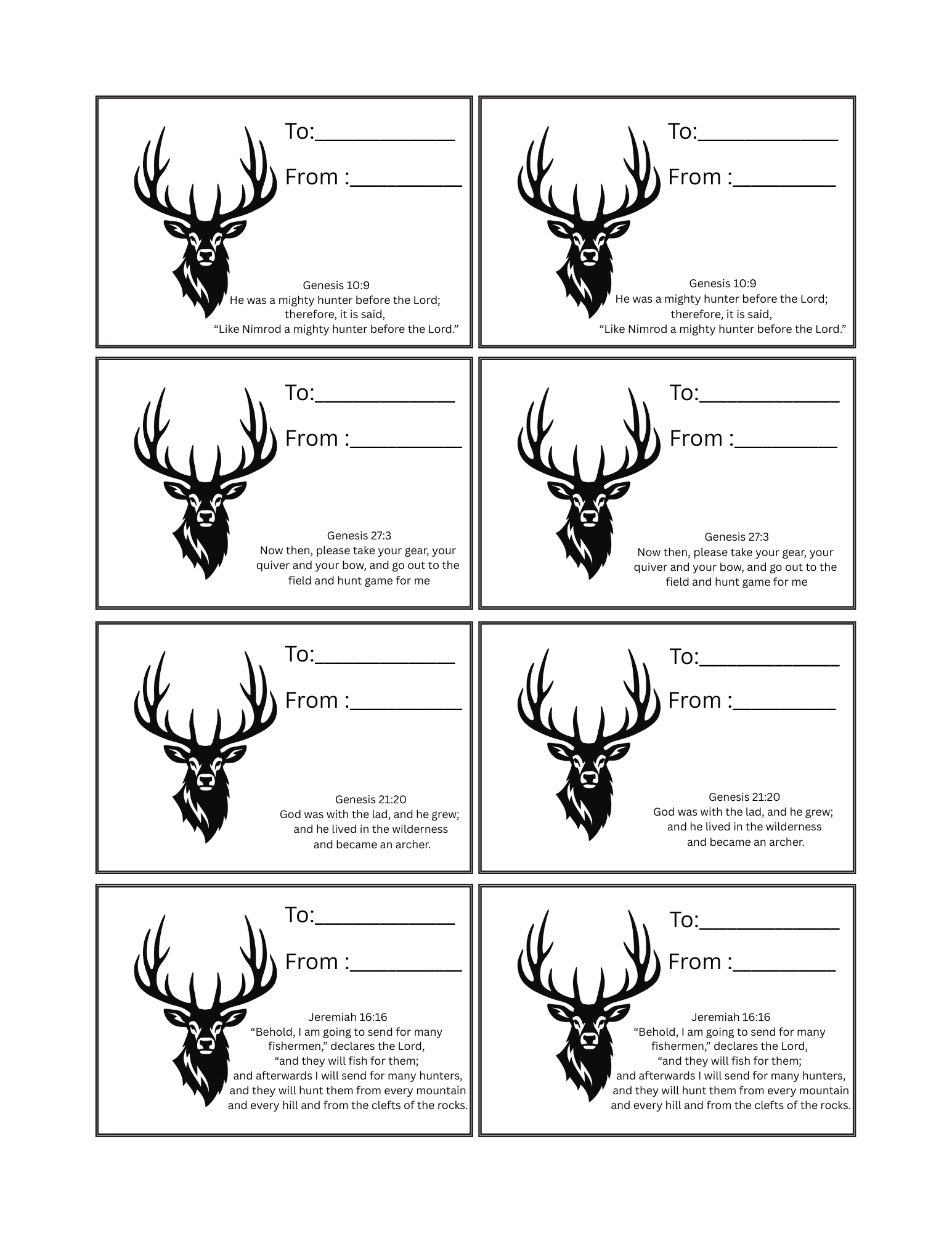 Elk Hunter Gift Tags