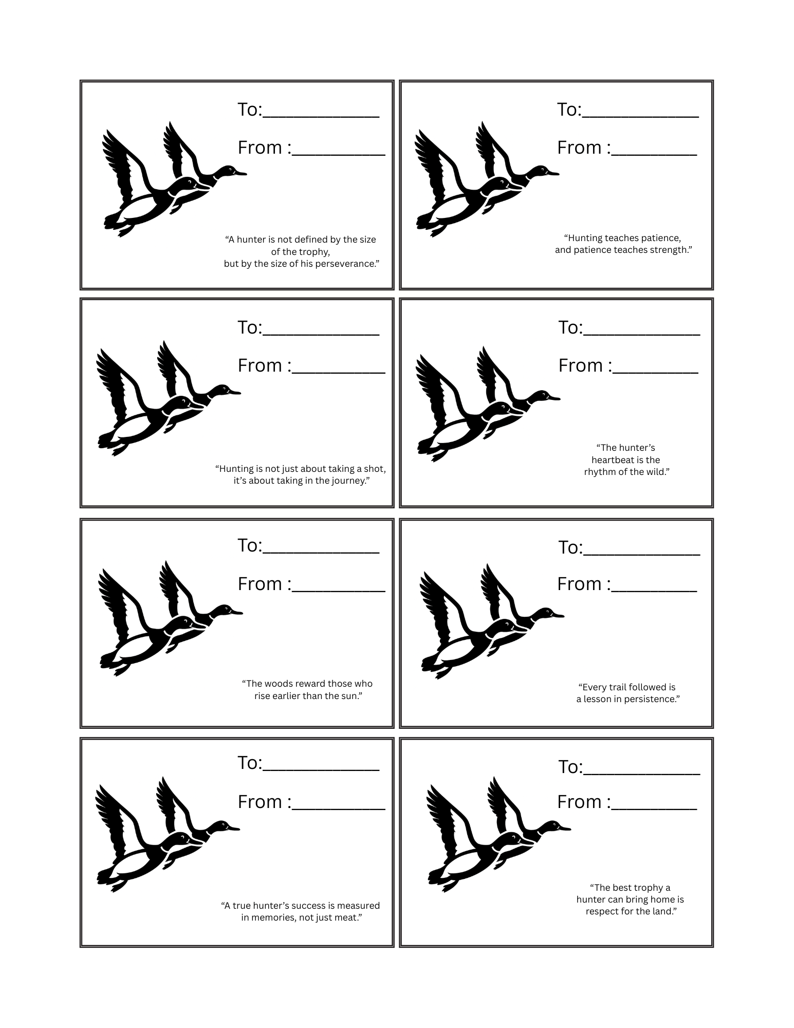 Duck Hunter Gift Tags