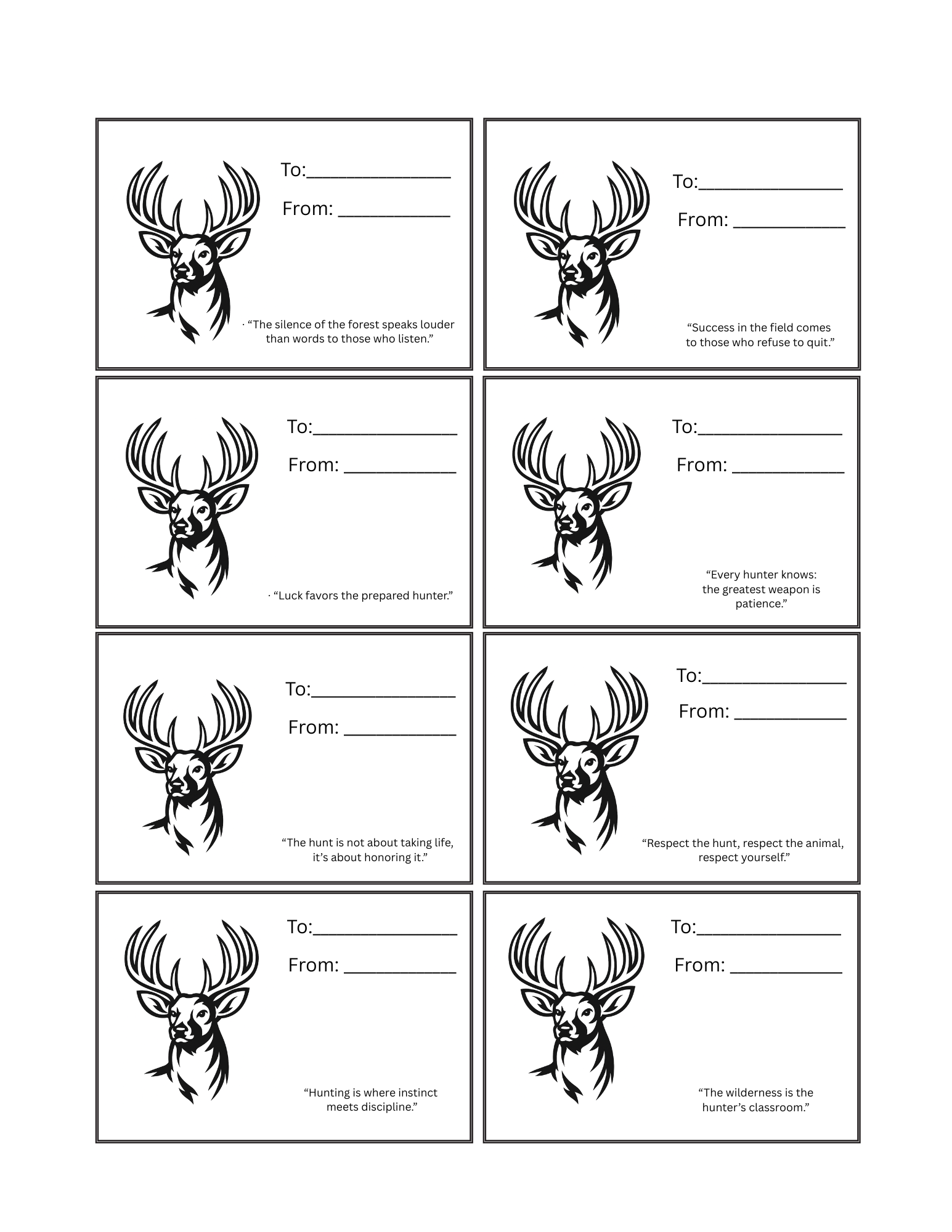 Deer Hunter Gift Tags