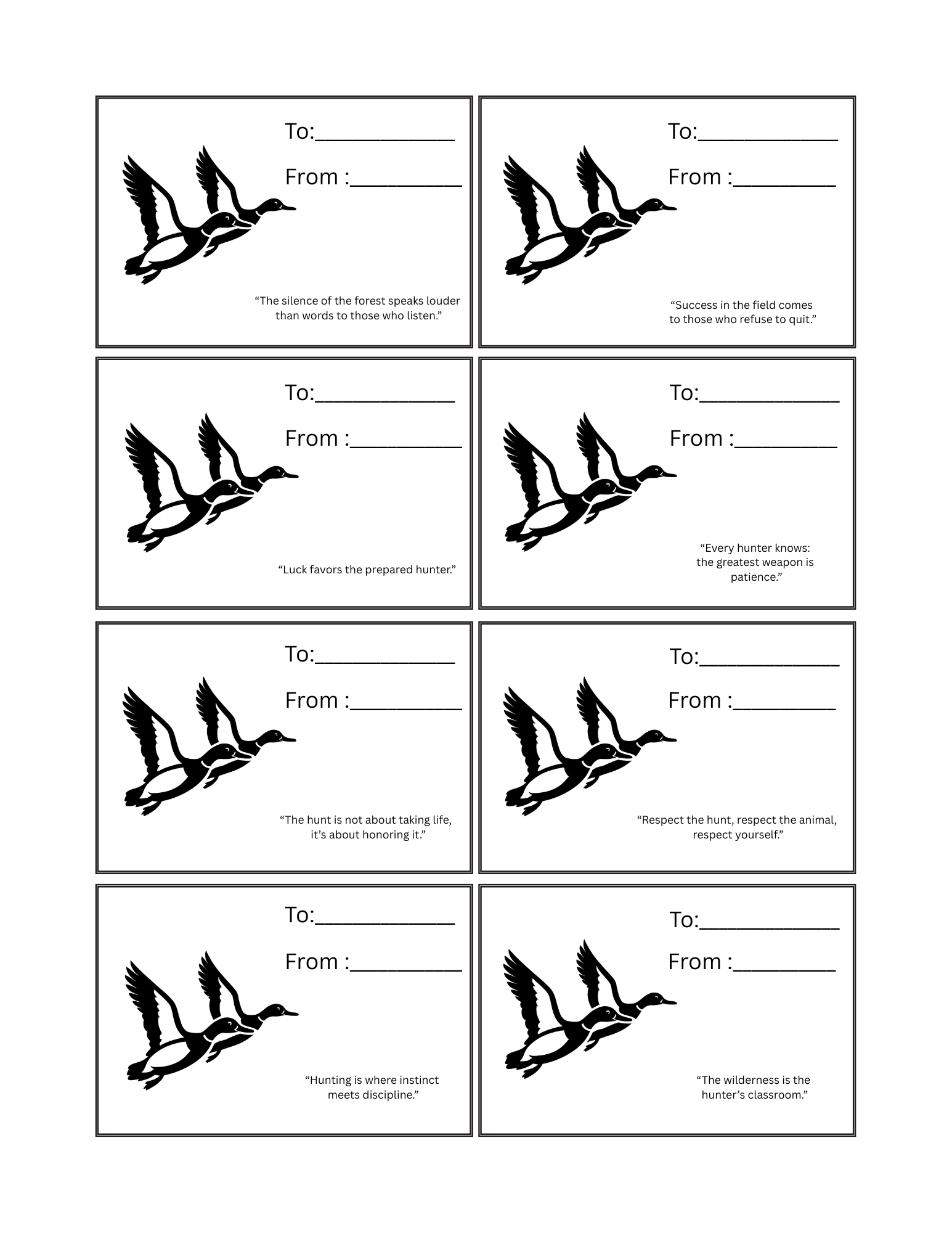 Duck Hunter Gift Tags