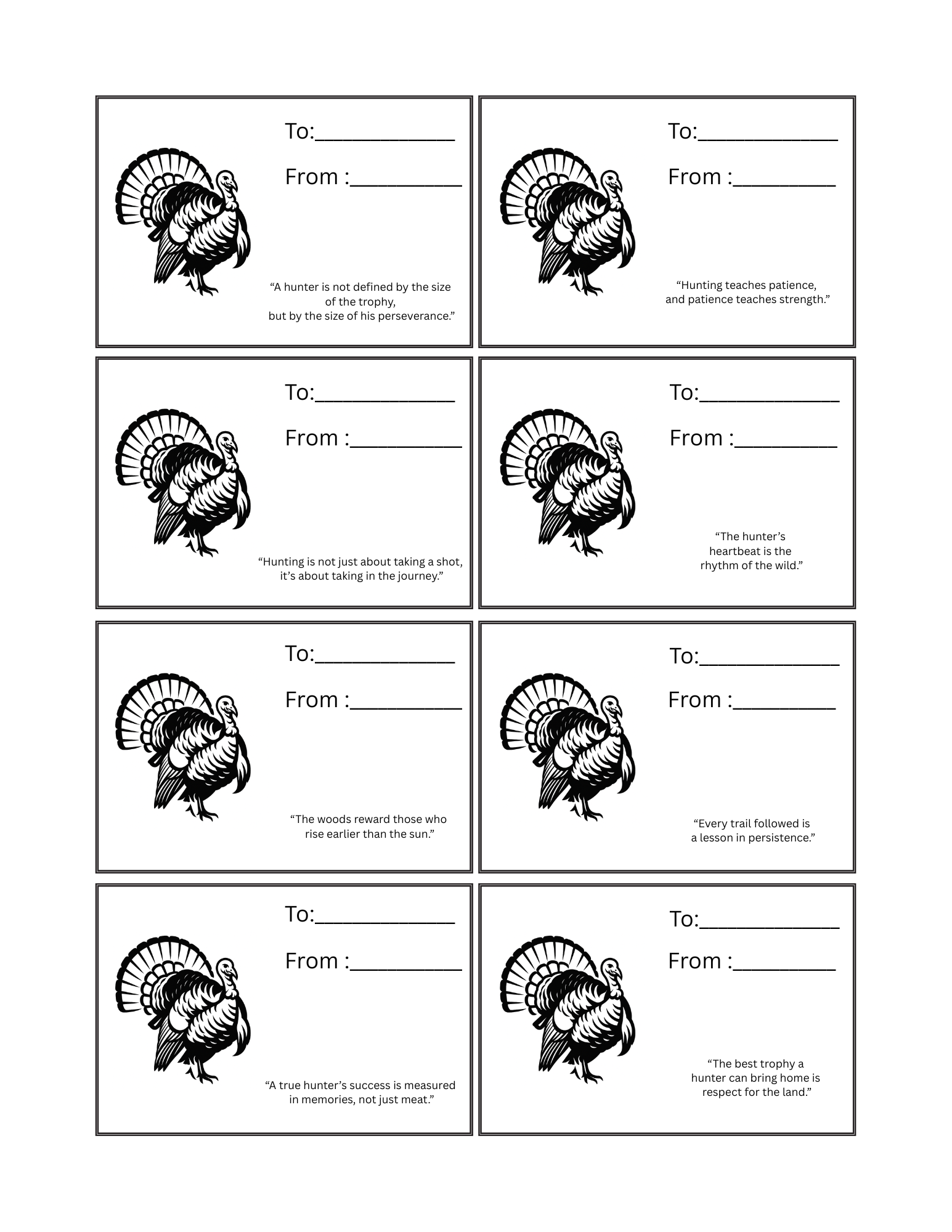 Turkey Hunter Gift Tags