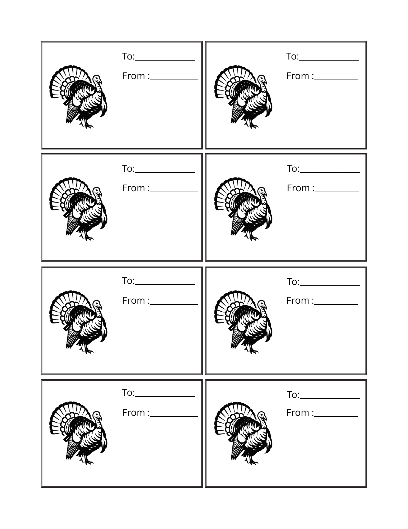 Turkey Hunter Gift Tags