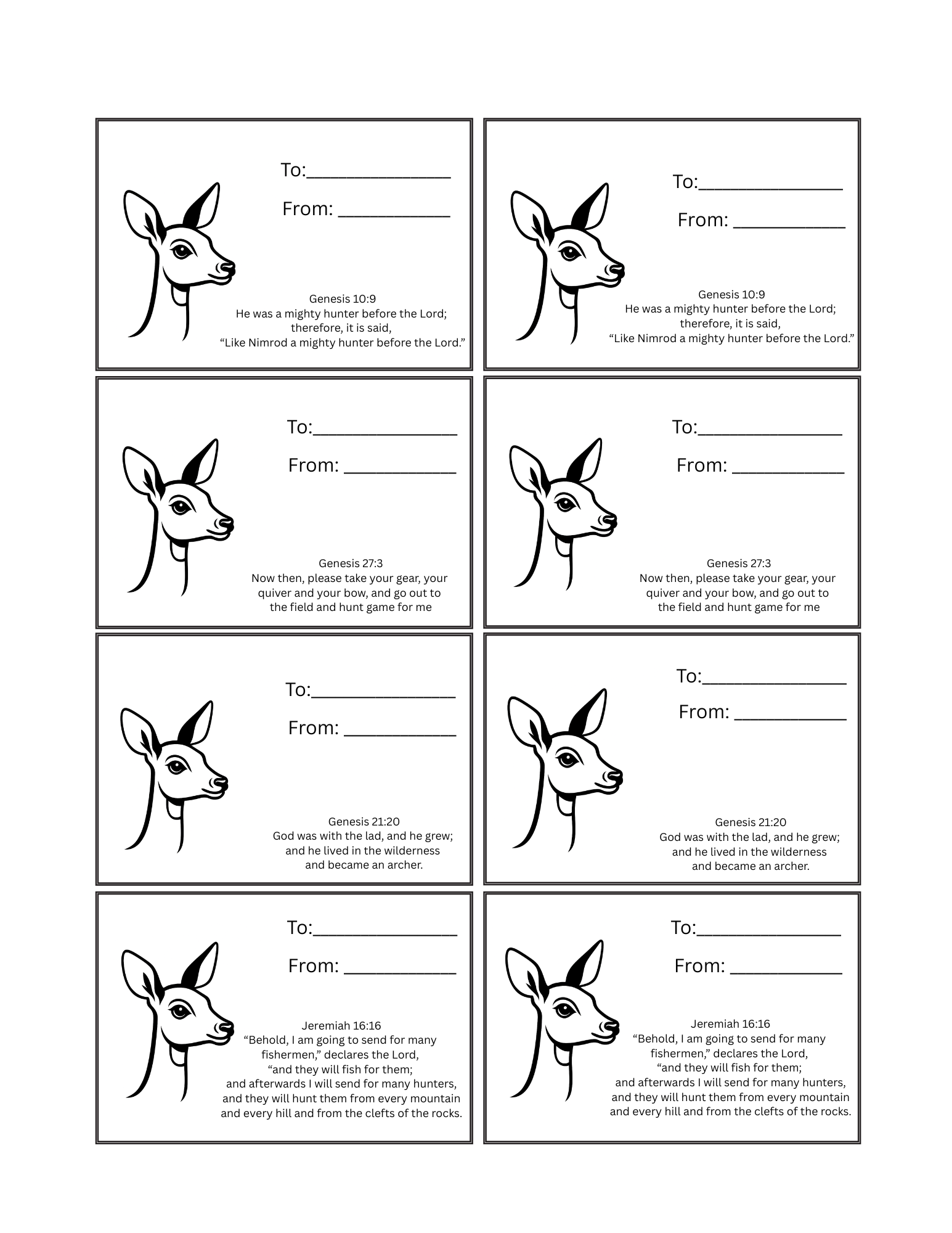 Deer Hunter Gift Tags