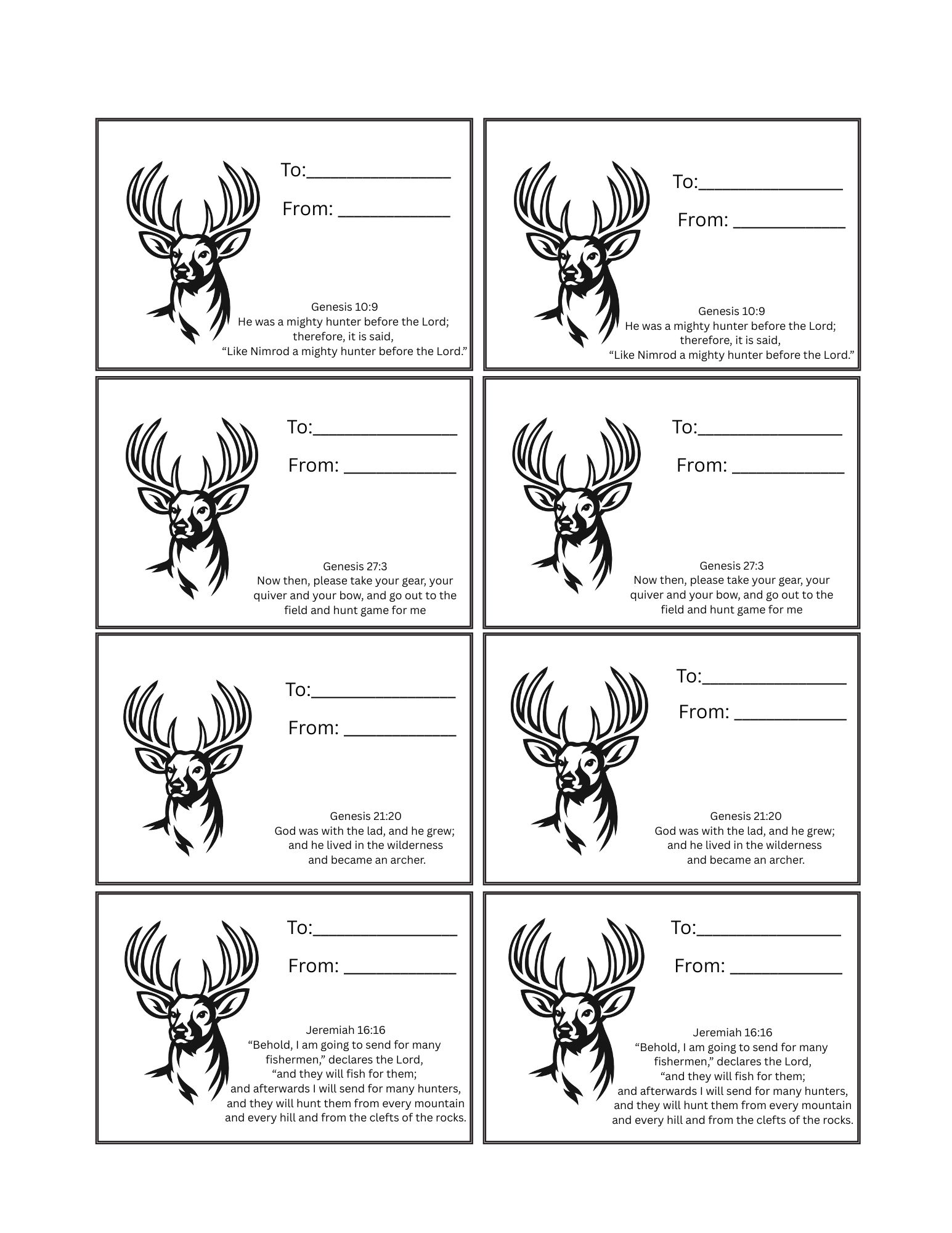 Deer Hunter Gift Tags