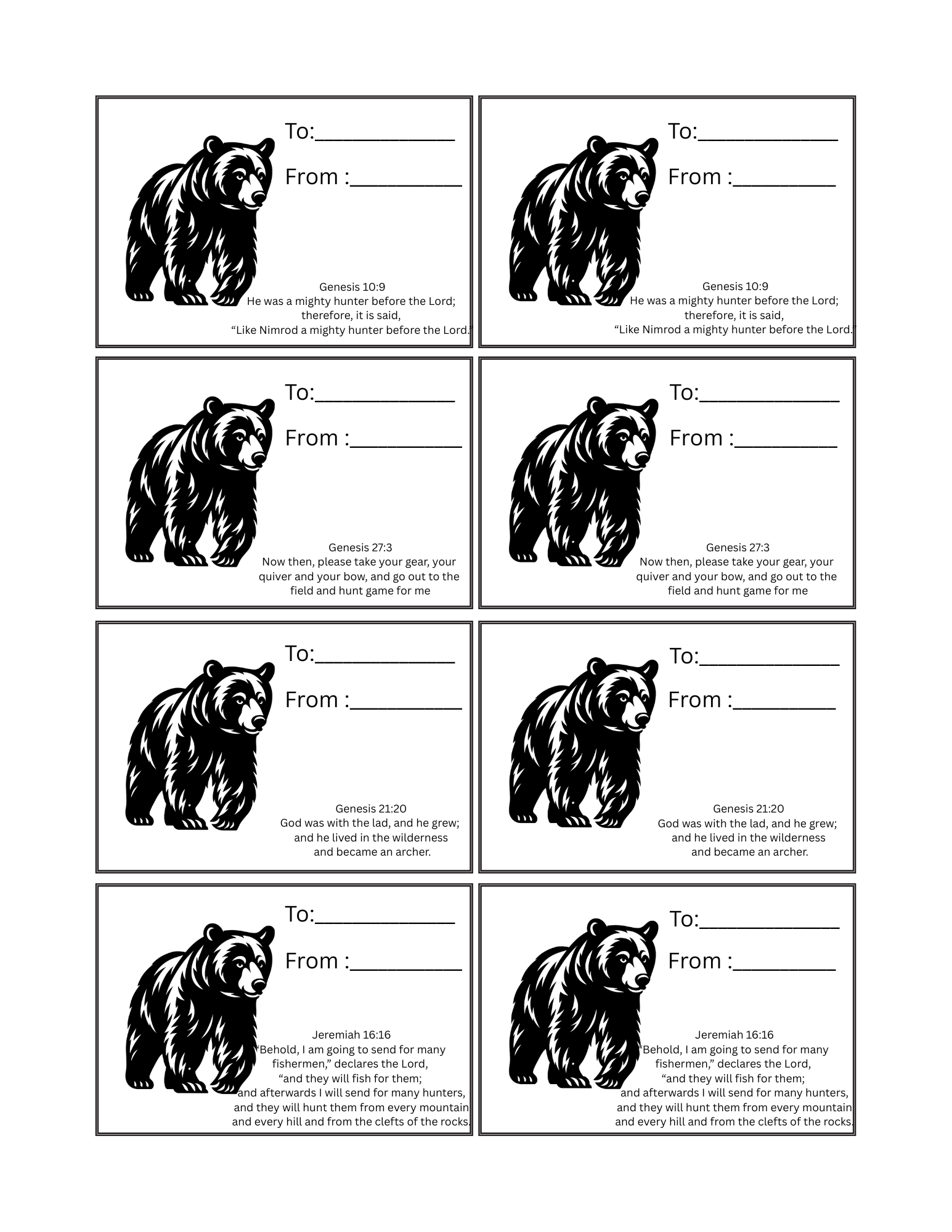 Outdoorsman Gift Tags Bundle