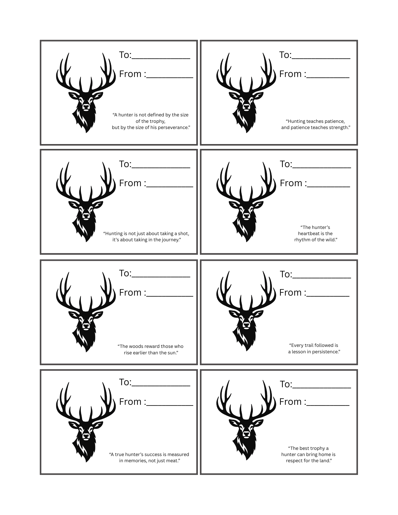 Elk Hunter Gift Tags