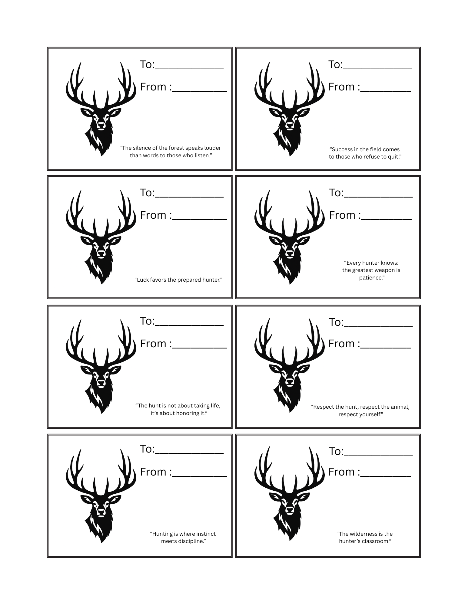 Elk Hunter Gift Tags