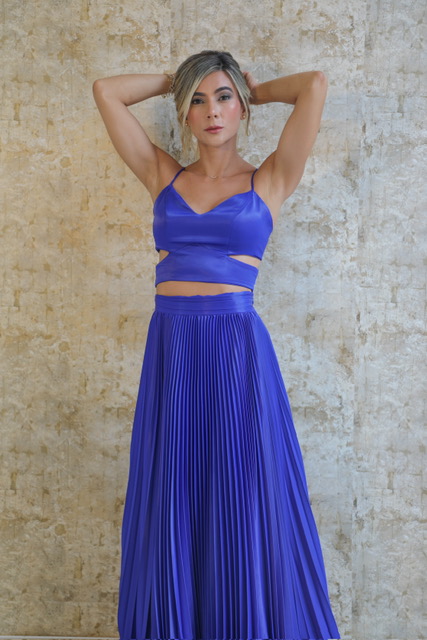 Conjunto de falda y top azul