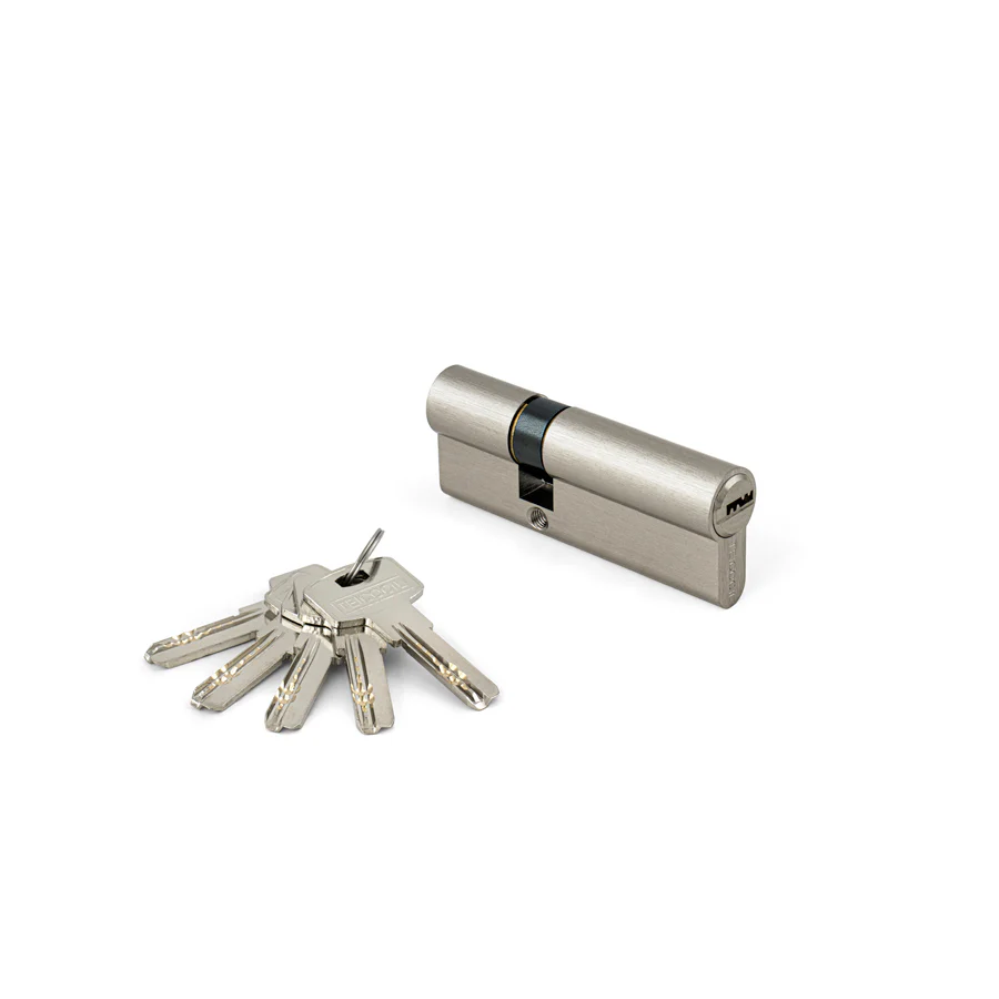 Cilindro TEICOCIL 796  Cromado Mate – C/ 5 chaves de Pontos (Caixa de 10 cilindros)
