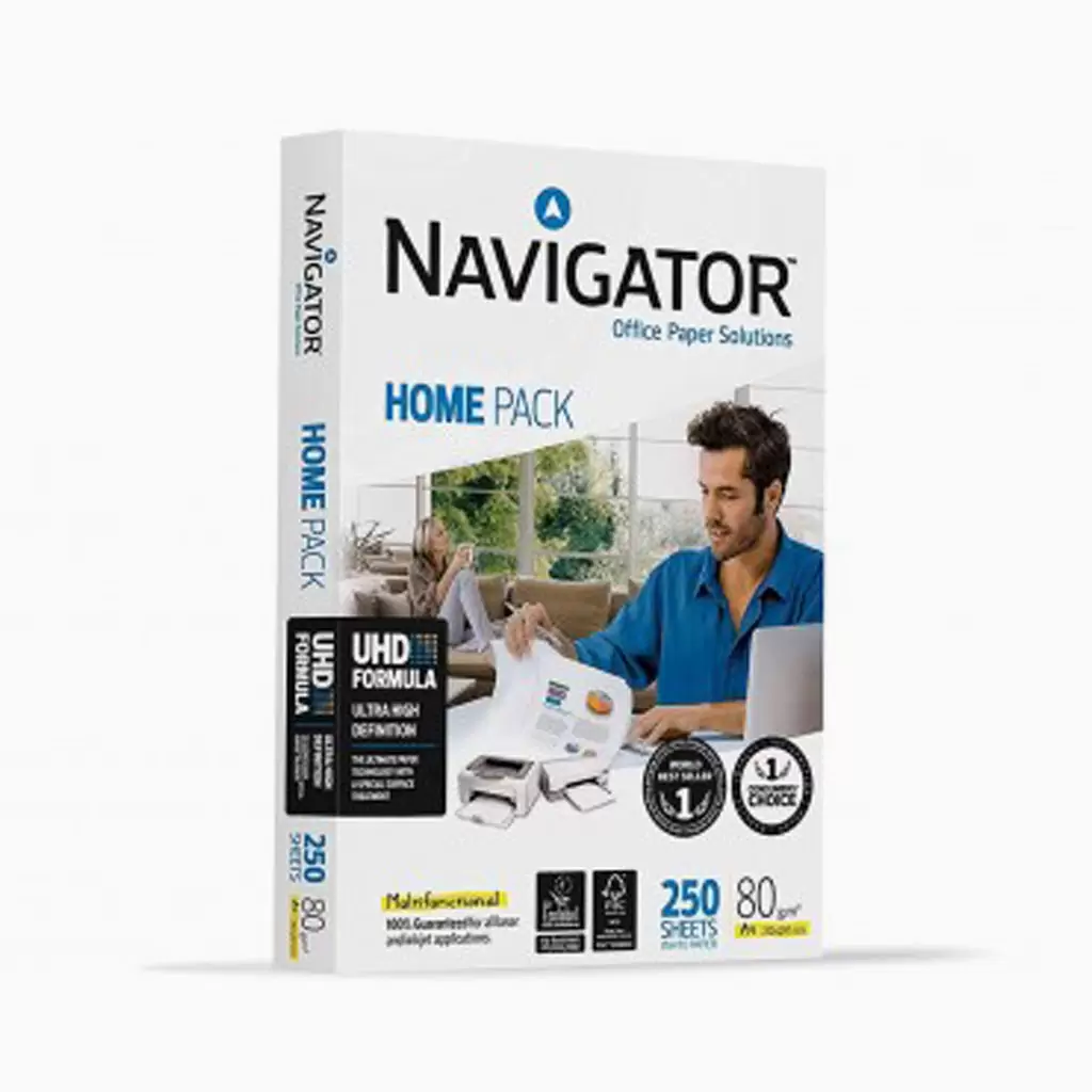 Papel de Cópia Navigator Home Pack – A4 | 80 g/m² | Resma (250 Folhas)