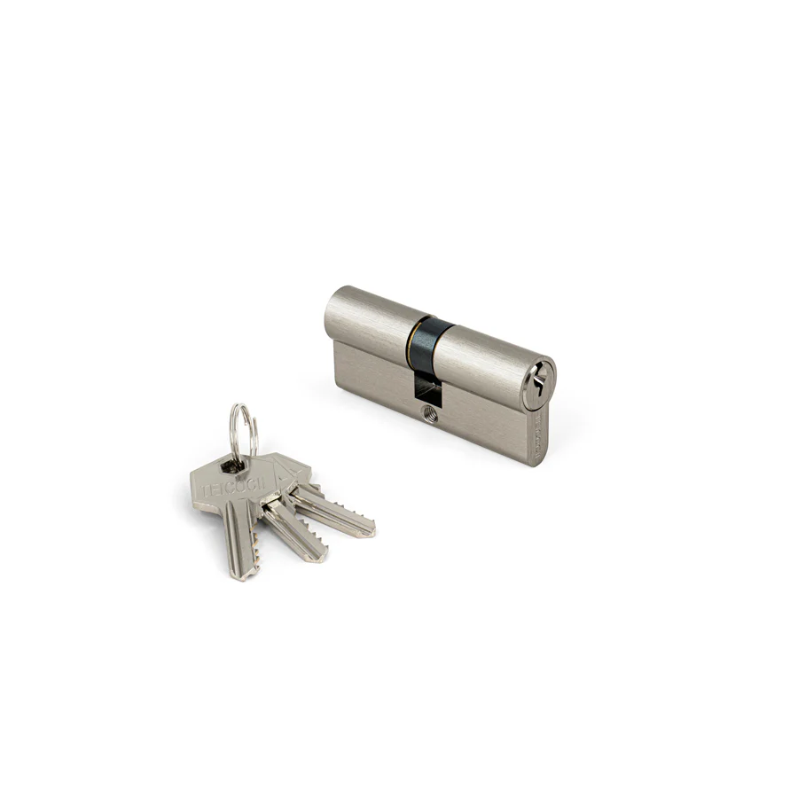 Cilindro TEICOCIL 790 Cromado Mate – C/ 3 Chaves Tipo Yale (Caixa de 10 cilindros)